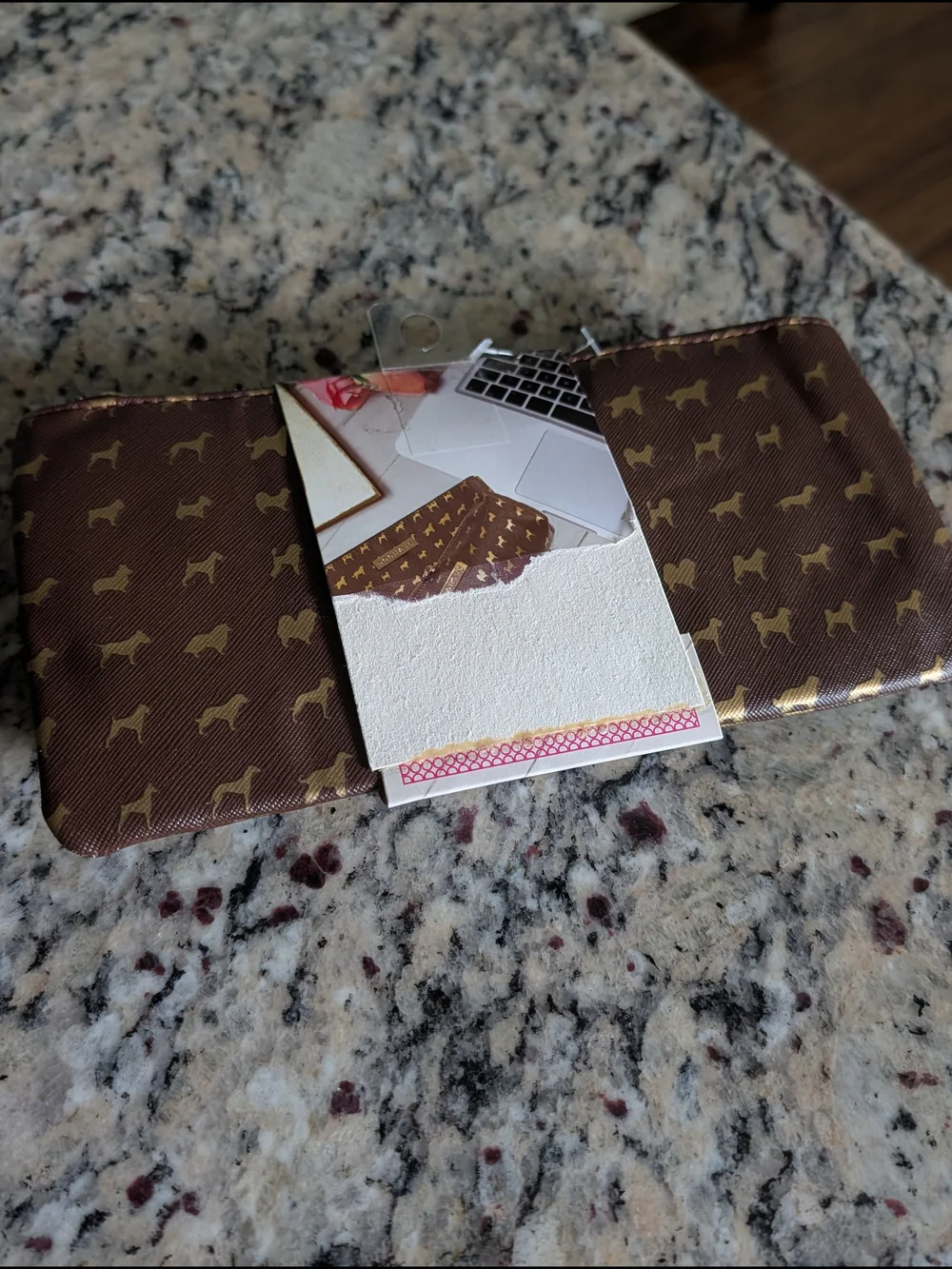 Brown Gold Dog Print Pencil Case - 2-Pack
